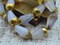 *8* 8x15mm Gold Tipped Milky White Picasso Faceted Drop Beads